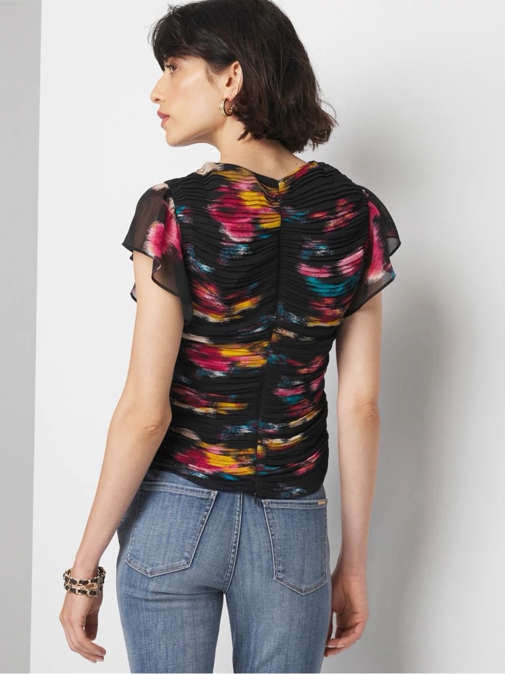 WHBM Keyhole Ruched Front Shell Top - Picture 4 of 4